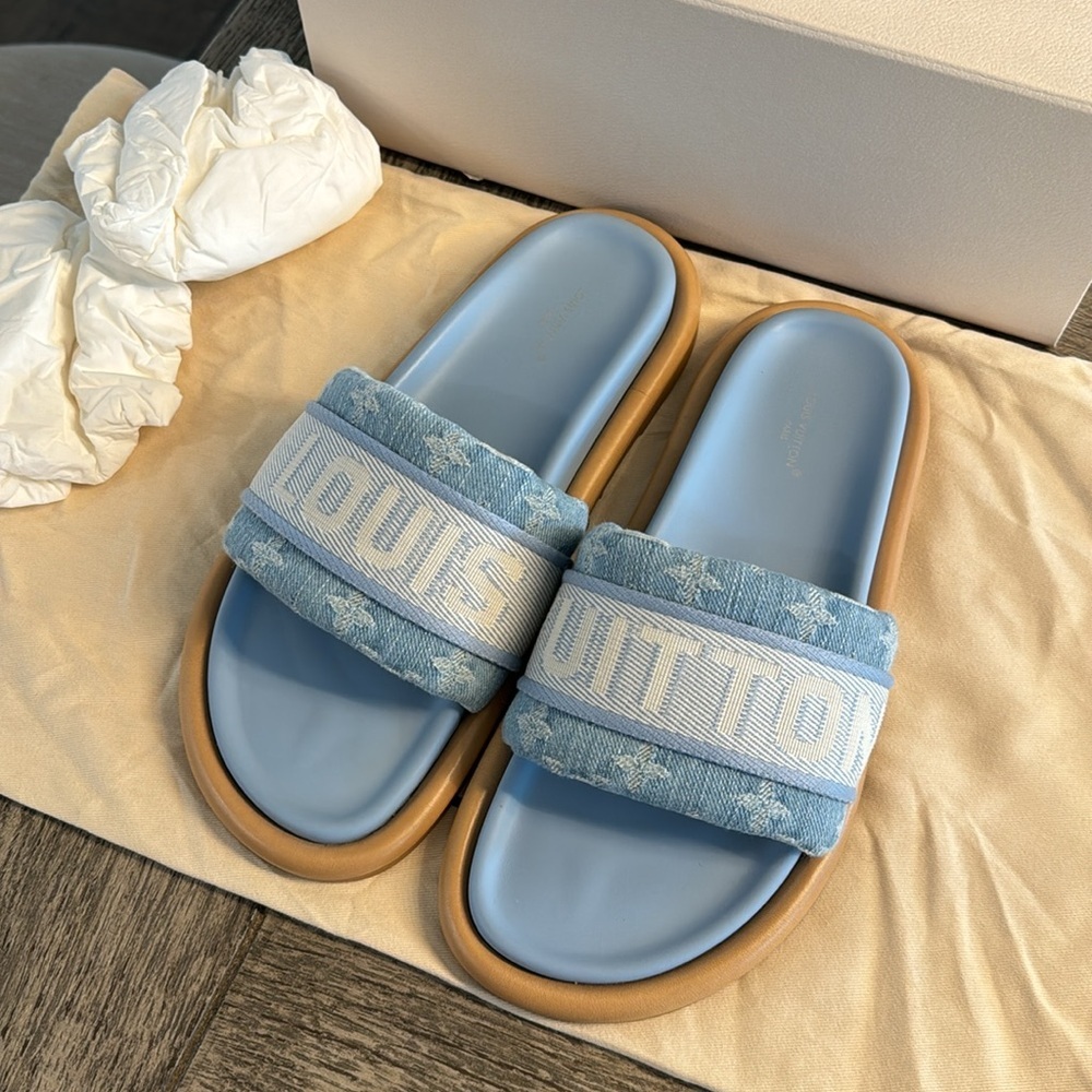 “Louis Vuitton Authentic LV By The Pool Bliss Comfort Mule, Size 38